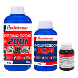 Kit Resina Epoxi Cristal Com Endurecedor Pigmento Preto