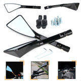 Kit Retrovisor Esportivo Aluminio Preta Moto Fazer Ys 250