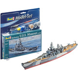 Kit Revell Navio Model Set Battleship U.s.s. Missouri (wwii)