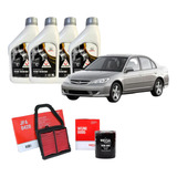 Kit Revisão Civic 1 7 2001 À 2005 Troca De Óleo Honda 10w30