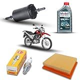 Kit Revisao Compativel Com Bros NXR 160 2015-2024- Oleo 10W30 Semissintético- Filtro De Ar- Filtro De Combustível- Vela Ignição