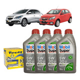 Kit Revisão Óleo E Filtro Mobil 5w30 Dex 1 Onix Cobalt 2014