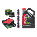 Kit Revisao Tiger 800 Filtro Ar Óleo Motul Velas Iridium Ngk