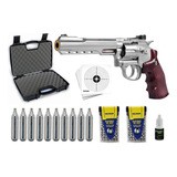 Kit Revólver De Pressão Rossi W702s 4 5mm Co2 Maleta Esferas