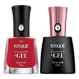 Kit Risque Diamond Gel Rubi Top Coat 9 5ml