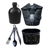Kit River Cantil Talher Caneco Porta Cantil Preto