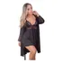 Kit Robe Curto Camisola Sexy Sensual E Baby Doll Com Renda