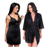 Kit Robe E Camisola De Amamentação Pós Parto Sensual