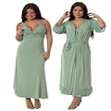 Kit Robe Noiva Roupão Camisola Amamentação Longa Maternidade Teos P 