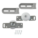 Kit Roda 1 Porta De Correr Guarda Roupa C Rolamento E Guia Rodas Branco