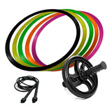 Kit Roda Abdominal Corda Pular 2 90m Argolas Exercícios