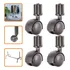 Kit Rodizio Para Araras De Chão Kit De Rodinhas - 4 Unidades