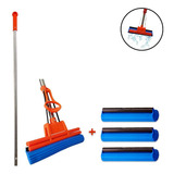 Kit Rodo Mágico Com 3 Refis Extra Espuma Limpa E Seca 27 Cm