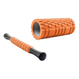 Kit Rolo Foam Roller E Bastão Massagem Liberação Miofascial