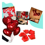 Kit Romântico 200 Petalas 10 Balão De Coração Te Amo