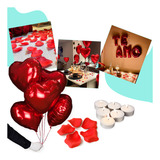 Kit Romântico 300 Pétalas   6 Balão Coração   Te Amo