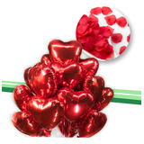 Kit Romântico 500 Pétalas Rosas 10 Balão Coração