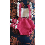 Kit Romper E Sandália De Crochê