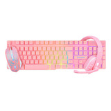 Kit Rosa Teclado Abnt2