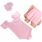 Kit Roupa Balé Reposição Preto Ou Rosa Saia E Body Ballet