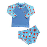Kit Roupa Banho Bebê Piscina Infantil Proteção Solar Uv50 