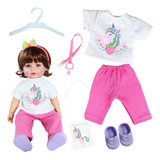 Kit Roupa Boneca Para Reborn Passeio Unicórnio 6 Pçs