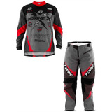 Kit Roupa Calça Camisa Infantil Moto Cross Trilha Insane X
