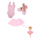 Kit Roupa Conjunto Ballet Infantil 3pç Uniforme Jazz Regata