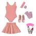 Kit Roupa De Ballet Infantil 6 Itens Uniforme Bale Rosa  