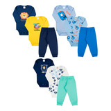Kit Roupa De Bebe 9 Peças Body Manga Longa E Mijão Algodão