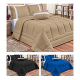 Kit Roupa De Cama Oliveira Casal Queen Edredom Lençol 6pçs
