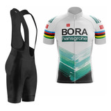 Kit Roupa De Ciclismo Camisa E Bretelle Forro De Gel