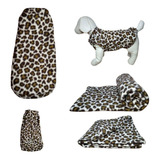 Kit Roupa E Manta Soft Para Cães Onça E