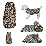 Kit Roupa E Manta Soft Para Cães Onça E