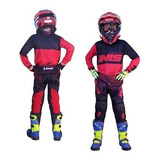 Kit Roupa Ims Army Vermelho Calça Camisa Infantil Motocross
