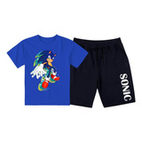 Kit Roupa Infantil Camiseta Do Sonic
