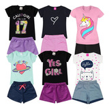 Kit Roupa Infantil Menina 12 Peças Conjunto Infantil Menina