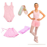 Kit Roupa Uniforme Ballet Classico 4 Peças