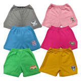 Kit Roupinha De Bebê 5 Bermuda Shorts Moletom Menino Menina