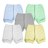 Kit Roupinha De Bebê 5 Pçs Shorts Bebê Algodão Suedine Verão