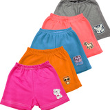 Kit Roupinha De Bebê 5 Shorts De Moletom Menina Menino Cores