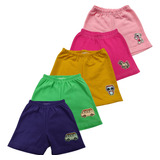 Kit Roupinha De Bebê 5 Shorts Moletom Bermuda Menina Menino