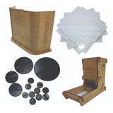 Kit Rpg Escudo Grid 14 Bases P Minis Torre Dados