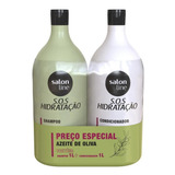 Kit S o s Hidratação Azeite De Oliva Shampoo E Condicionador Litrão Salon Line