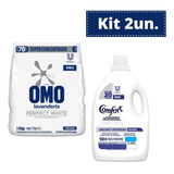 Kit Sabão Pó Omo 4kg Amaciante Comfort 5l Perfect White Pr