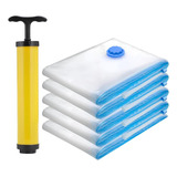 Kit Saco A Vácuo Roupa Cobertor Edredom 80x60cm 5 Pçs bomba