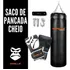 Kit Saco De Boxe Cheio 120 Cm + Luva Pro + Suporte Gorilla Cor Preto
