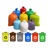 Kit Saco De Lixo Colorido 60l Litros 4 Cores 50 Cada Cor