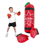 Kit Saco De Pancada Infantil Com Luvas De Box Esporte