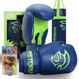 Kit Saco De Pancada Luva Boxe Muay Thai Infantil Pretorian Cor Azul Dinossauro Animal Planet